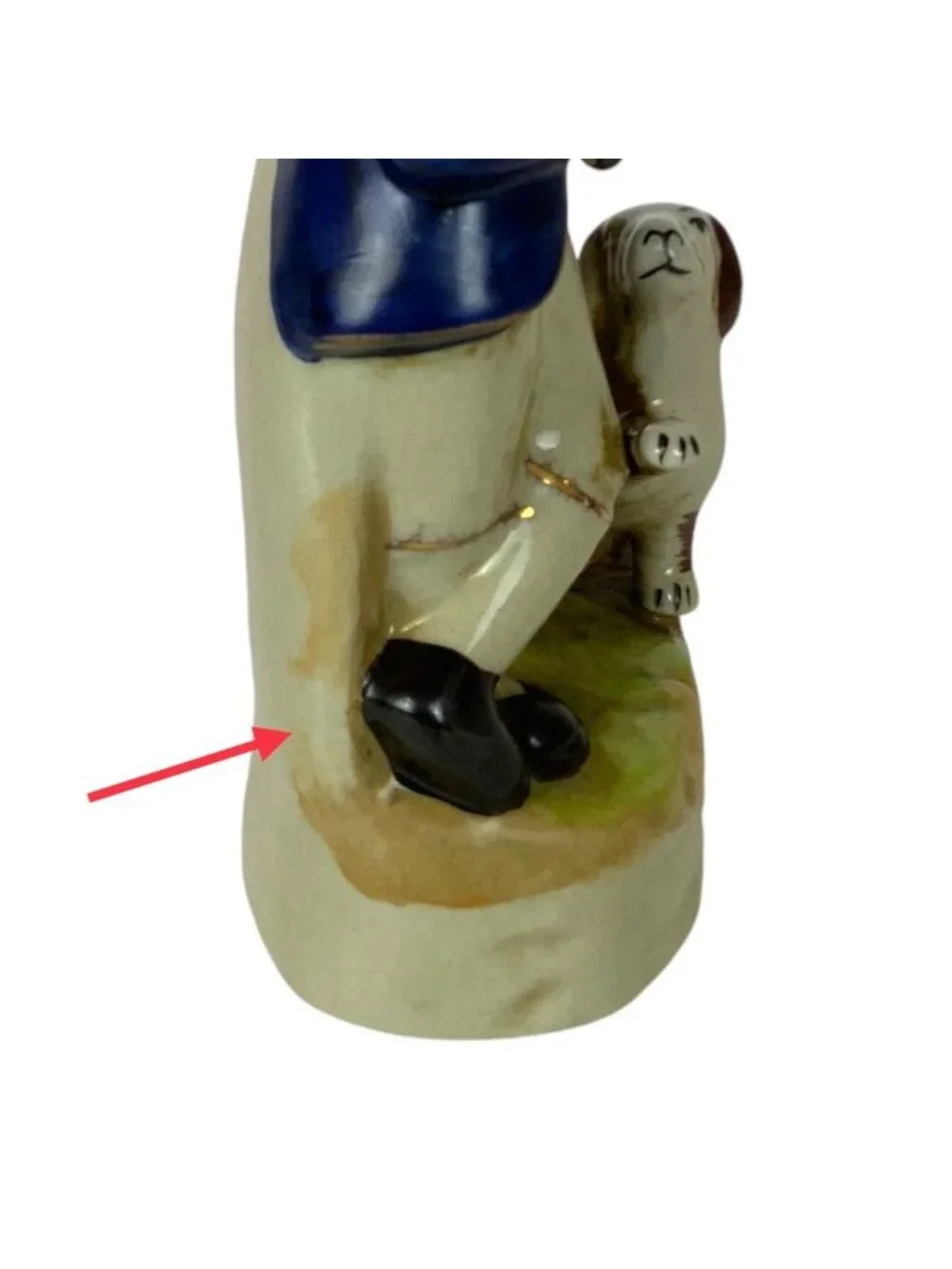 Vintage English Staffordshire Sailor and Dog Ceramic Figurine